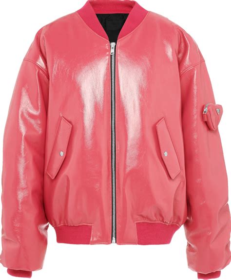 drake prada jacket|Prada Pink Leather Oversized Bomber Jacket .